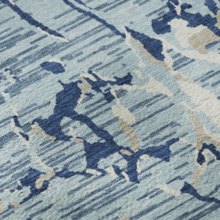 Piper Looms Mayfield Stripes AMF1046 Denim Machine Washable Area Rug Swatch Image