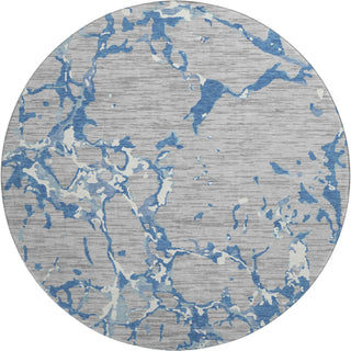 Piper Looms Mayfield Stripes AMF1046 Gray Machine Washable Area Rug Round Main Image