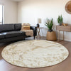 Piper Looms Mayfield Stripes AMF1046 Ivory Machine Washable Area Rug Round Lifestyle Image Feature