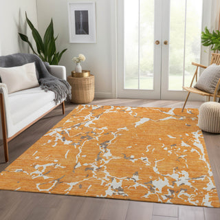 Piper Looms Mayfield Stripes AMF1046 Orange Machine Washable Area Rug Lifestyle Image Feature
