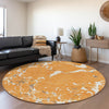 Piper Looms Mayfield Stripes AMF1046 Orange Machine Washable Area Rug Round Lifestyle Image Feature