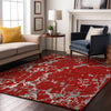 Piper Looms Mayfield Stripes AMF1046 Red Machine Washable Area Rug Lifestyle Image Feature