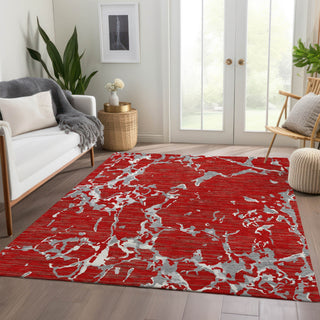 Piper Looms Mayfield Stripes AMF1046 Red Machine Washable Area Rug Lifestyle Image Feature