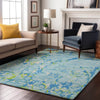Piper Looms Mayfield Stripes AMF1046 Sky Machine Washable Area Rug Lifestyle Image Feature
