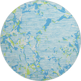 Piper Looms Mayfield Stripes AMF1046 Sky Machine Washable Area Rug Round Main Image