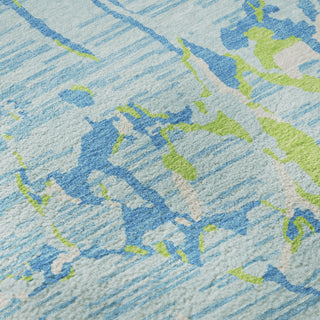Piper Looms Mayfield Stripes AMF1046 Sky Machine Washable Area Rug Swatch Image