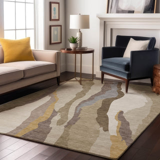 Piper Looms Mayfield Waves AMF1047 Beige Machine Washable Area Rug Lifestyle Image Feature