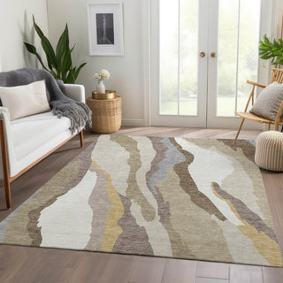 Piper Looms Mayfield Waves AMF1047 Beige Machine Washable Area Rug Lifestyle Image Feature