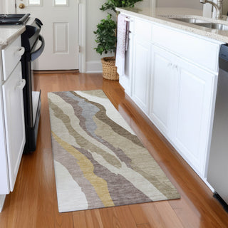Piper Looms Mayfield Waves AMF1047 Beige Machine Washable Area Rug Runner Lifestyle Image Feature