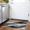 Piper Looms Mayfield Waves AMF1047 Black Machine Washable Area Rug Scatter Lifestyle Image Feature