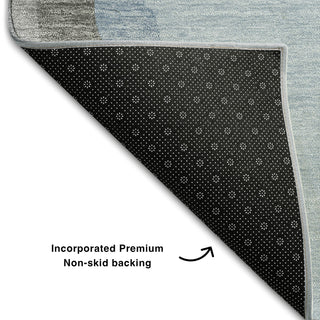 Piper Looms Mayfield Waves AMF1047 Blue Machine Washable Area Rug Backing Image