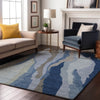 Piper Looms Mayfield Waves AMF1047 Blue Machine Washable Area Rug Lifestyle Image Feature
