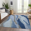 Piper Looms Mayfield Waves AMF1047 Blue Machine Washable Area Rug Lifestyle Image Feature