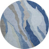 Piper Looms Mayfield Waves AMF1047 Blue Machine Washable Area Rug Round Main Image