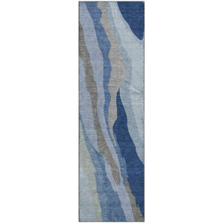 Piper Looms Mayfield Waves AMF1047 Blue Machine Washable Area Rug Runner Main Image