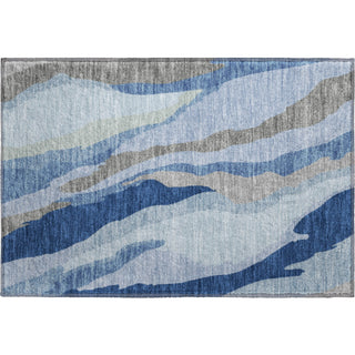 Piper Looms Mayfield Waves AMF1047 Blue Machine Washable Area Rug Scatter Main Image