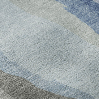 Piper Looms Mayfield Waves AMF1047 Blue Machine Washable Area Rug Swatch Image