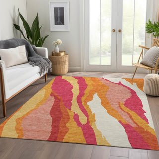 Piper Looms Mayfield Waves AMF1047 Blush Machine Washable Area Rug Lifestyle Image Feature