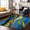 Piper Looms Mayfield Waves AMF1047 Denim Machine Washable Area Rug Lifestyle Image Feature