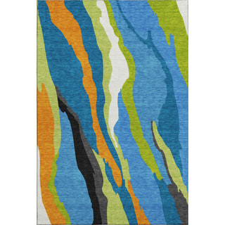 Piper Looms Mayfield Waves AMF1047 Denim Machine Washable Area Rug main image