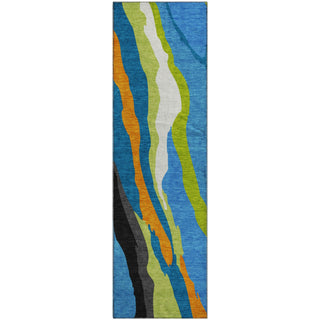 Piper Looms Mayfield Waves AMF1047 Denim Machine Washable Area Rug Runner Main Image