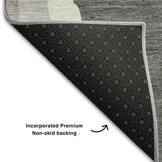 Piper Looms Mayfield Waves AMF1047 Gray Machine Washable Area Rug Backing Image
