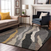 Piper Looms Mayfield Waves AMF1047 Gray Machine Washable Area Rug Lifestyle Image Feature