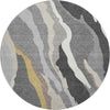Piper Looms Mayfield Waves AMF1047 Gray Machine Washable Area Rug Round Main Image