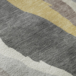 Piper Looms Mayfield Waves AMF1047 Gray Machine Washable Area Rug Swatch Image