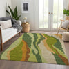 Piper Looms Mayfield Waves AMF1047 Green Machine Washable Area Rug Lifestyle Image Feature
