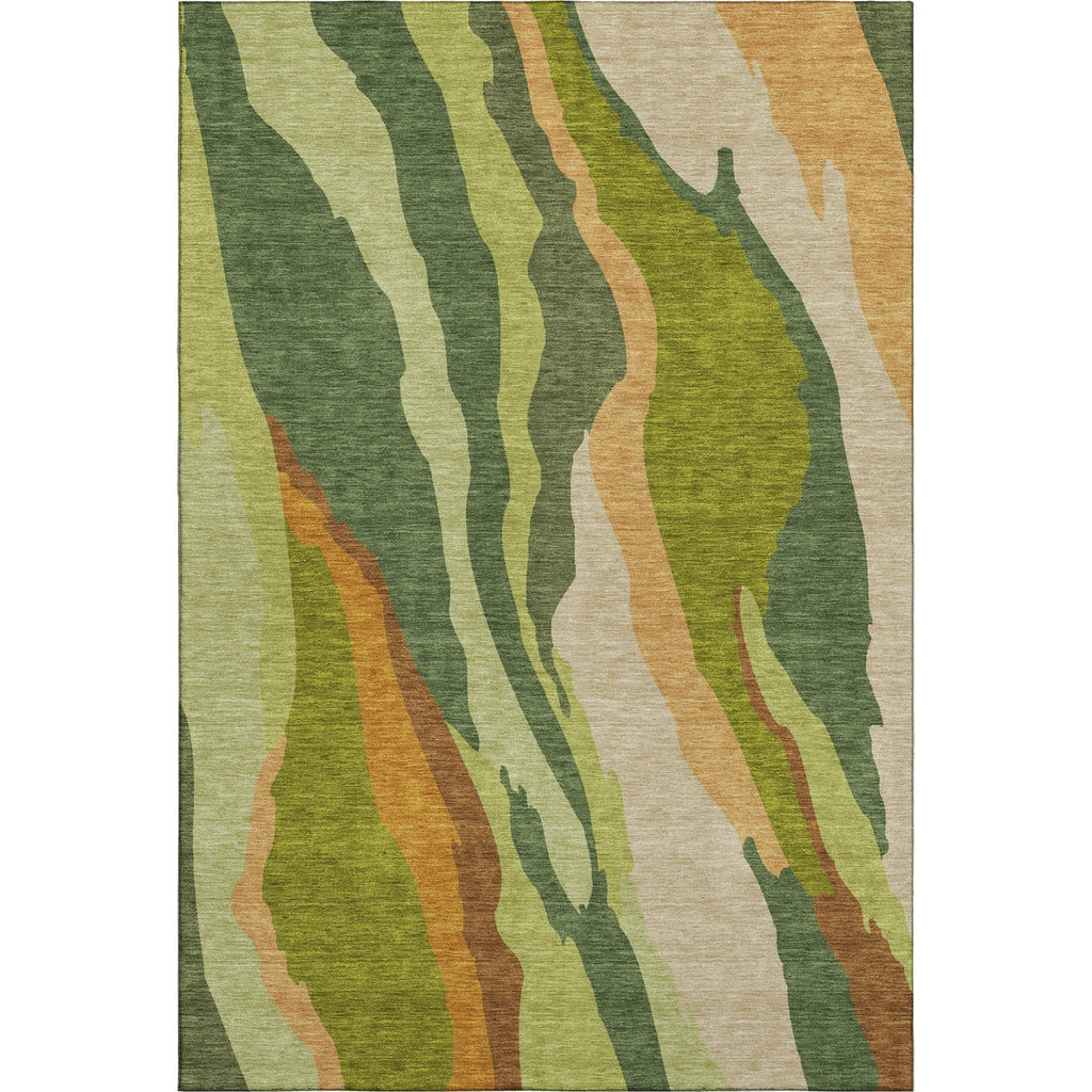 Piper Looms Mayfield Waves AMF1047 Green Machine Washable Area Rug main image