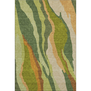 Piper Looms Mayfield Waves AMF1047 Green Machine Washable Area Rug main image