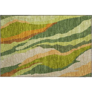 Piper Looms Mayfield Waves AMF1047 Green Machine Washable Area Rug Scatter Main Image
