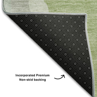 Piper Looms Mayfield Waves AMF1047 Mint Machine Washable Area Rug Backing Image