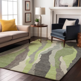 Piper Looms Mayfield Waves AMF1047 Mint Machine Washable Area Rug Lifestyle Image Feature