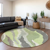 Piper Looms Mayfield Waves AMF1047 Mint Machine Washable Area Rug Round Lifestyle Image Feature
