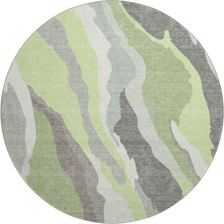 Piper Looms Mayfield Waves AMF1047 Mint Machine Washable Area Rug Round Main Image