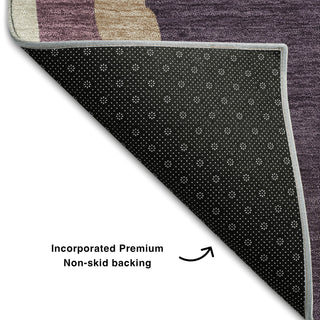 Piper Looms Mayfield Waves AMF1047 Plum Machine Washable Area Rug Backing Image
