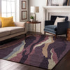 Piper Looms Mayfield Waves AMF1047 Plum Machine Washable Area Rug Lifestyle Image Feature