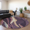 Piper Looms Mayfield Waves AMF1047 Plum Machine Washable Area Rug Round Lifestyle Image Feature