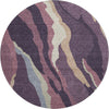 Piper Looms Mayfield Waves AMF1047 Plum Machine Washable Area Rug Round Main Image