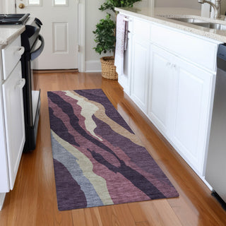 Piper Looms Mayfield Waves AMF1047 Plum Machine Washable Area Rug Runner Lifestyle Image Feature