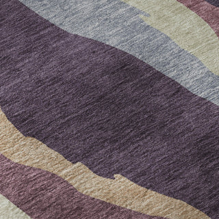Piper Looms Mayfield Waves AMF1047 Plum Machine Washable Area Rug Swatch Image