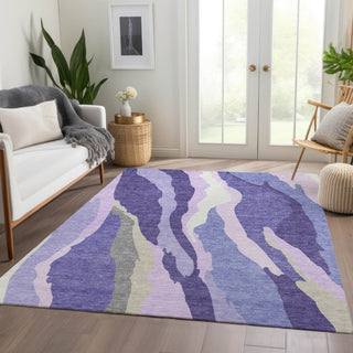 Piper Looms Mayfield Waves AMF1047 Purple Machine Washable Area Rug Lifestyle Image Feature
