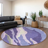Piper Looms Mayfield Waves AMF1047 Purple Machine Washable Area Rug Round Lifestyle Image Feature