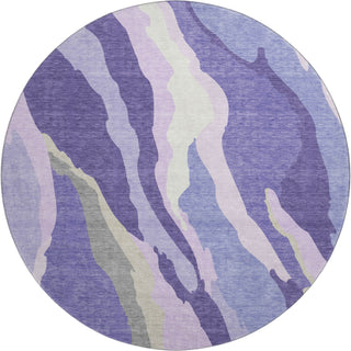 Piper Looms Mayfield Waves AMF1047 Purple Machine Washable Area Rug Round Main Image