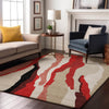 Piper Looms Mayfield Waves AMF1047 Red Machine Washable Area Rug Lifestyle Image Feature