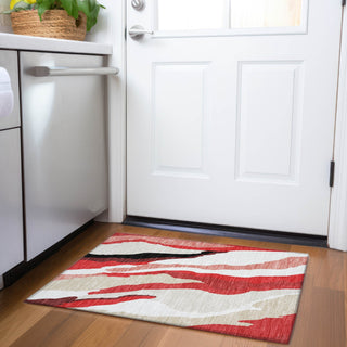 Piper Looms Mayfield Waves AMF1047 Red Machine Washable Area Rug Scatter Lifestyle Image Feature