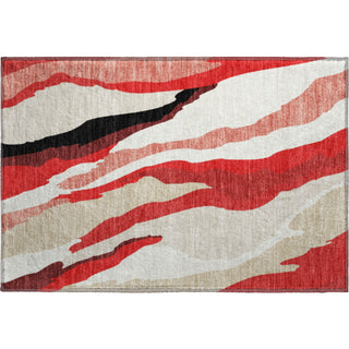 Piper Looms Mayfield Waves AMF1047 Red Machine Washable Area Rug Scatter Main Image