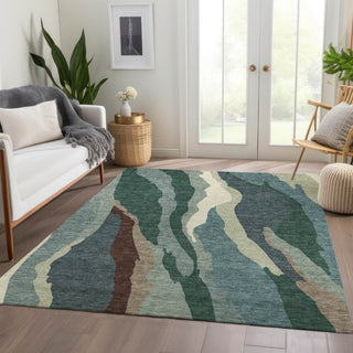Piper Looms Mayfield Waves AMF1047 Sage Machine Washable Area Rug Lifestyle Image Feature